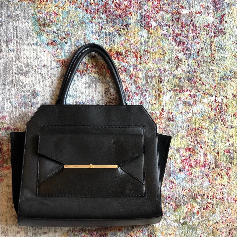 Tory Burch Penelope Leather and Suede Tote